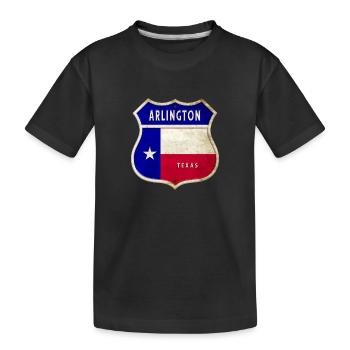 Arlington Texas Wappen Flaggen Design - Kinder Premium Bio T-Shirt - Schwarz - Vorne
