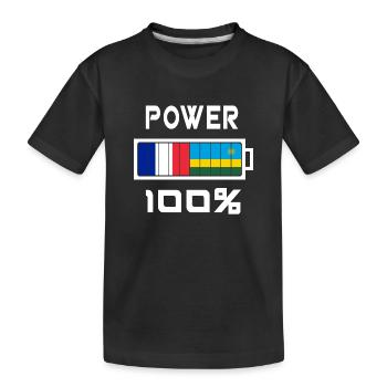 Ruanda und Frankreich Power 100 - Kinder Premium Bio T-Shirt - Schwarz - Vorne