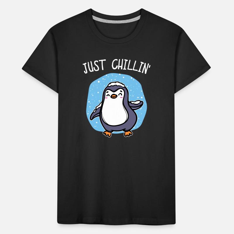 Kalt Schnee Pinguin Eis Cool Statement Tier Vogel Kinder Premium Bio T-Shirt
