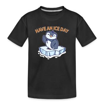 Antarctique Ice Cold Penguin Déclaration Oiseau de mer - T-shirt bio Premium Enfant - noir - Devant