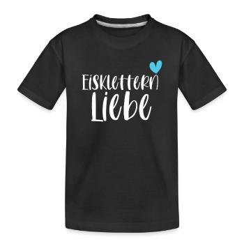 Klettern Eisklettern Liebe Eispickel Geschenk - Kinder Premium Bio T-Shirt - Schwarz - Vorne