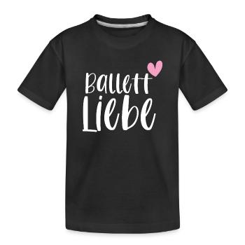 Ballett Liebe Ballerina Balletttänzerin Geschenk - Kinder Premium Bio T-Shirt - Schwarz - Vorne