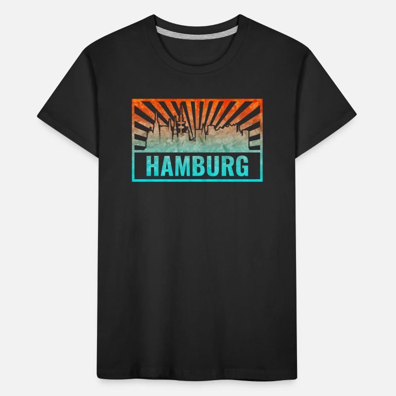 Hamburg Skyline Gradient Kids' Premium Organic T-Shirt