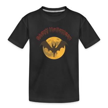 Sprüche, Halloween Outfit, monde, Fledermäuse - Kinder Premium Bio T-Shirt - Schwarz - Vorne