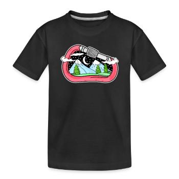 Mountain Mountains Mountain Peaks - Kids' Premium Organic T-Shirt - black - Front