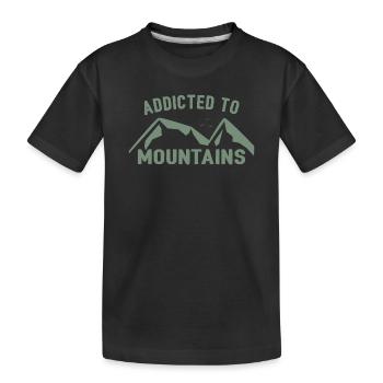 Addicted to Mountains - Kids' Premium Organic T-Shirt - black - Front
