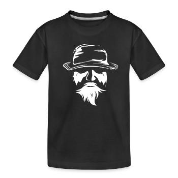 outdoor survival Illustration Waldmensch Symbol - Kinder Premium Bio T-Shirt - Schwarz - Vorne