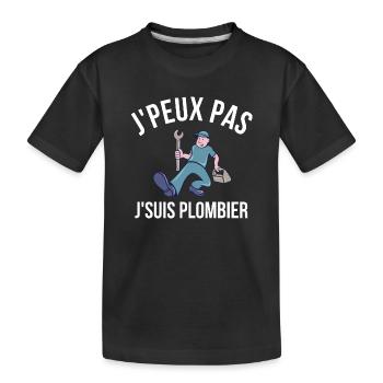 plombier, je suis plombier, plomberie - T-shirt bio Premium Enfant - noir - Devant