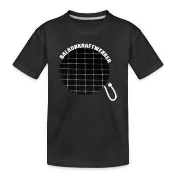 Balkonkraftwerker PV Anlage Stromerzeuger Umwelt - Kinder Premium Bio T-Shirt - Schwarz - Vorne