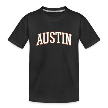 Austin Varsity Arc Font - Kids' Premium Organic T-Shirt - black - Front