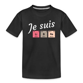 Je suis libre en éléments périodiques - T-shirt bio Premium Enfant - noir - Devant