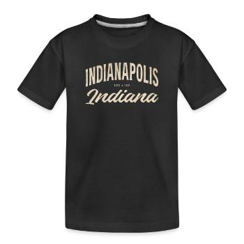 Vintage Indianapolis Script Logo - Kinder Premium Bio T-Shirt - Schwarz - Vorne