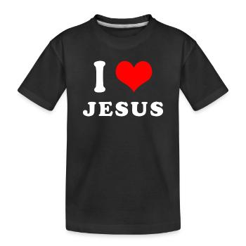 I love Jesus - Kids' Premium Organic T-Shirt - black - Front