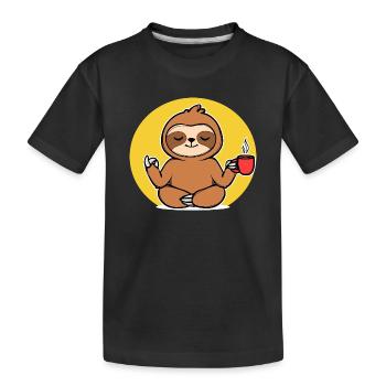 Relax Sloth Animal Chill Vegetarian Jungle - Kids' Premium Organic T-Shirt - black - Front