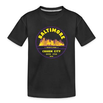 Emblème de la ville du charme de Baltimore - T-shirt bio Premium Enfant - noir - Devant