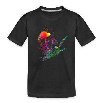 bunte Komposition Waldpilze,Gräser und Ast - Kinder Premium Bio T-Shirt - Schwarz - Vorne