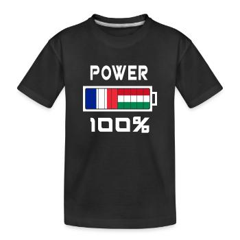 Ungarn und Frankreich Power 100% - Kinder Premium Bio T-Shirt - Schwarz - Vorne