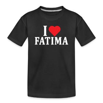 t-shirt J’aime Fatima idée cadeau t-shirt - T-shirt bio Premium Enfant - noir - Devant