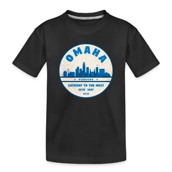 Omaha Skyline : Porte d’entrée vers l’Ouest - T-shirt bio Premium Enfant - noir - Devant