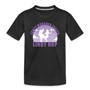 Echte Mädchen tanzen Lindy Hop Geschenk - Kinder Premium Bio T-Shirt - Schwarz - Vorne