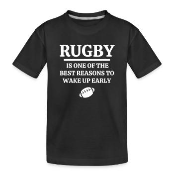 Rugby, Rugby-Sport, Rugby-Humor - Kinder Premium Bio T-Shirt - Schwarz - Vorne