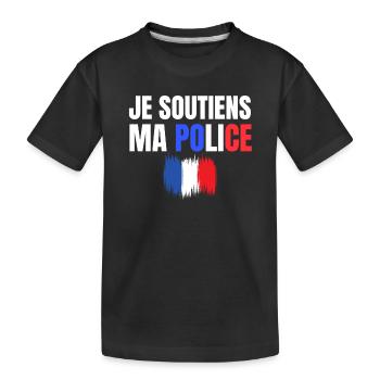 police, policier, gendarme - T-shirt bio Premium Enfant - noir - Devant
