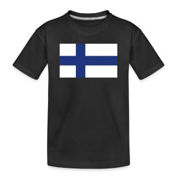 Finland National Flag - Kids' Premium Organic T-Shirt - black - Front
