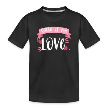 La salsa est mon amour! Cadeau Latino Dancer - T-shirt bio Premium Enfant - noir - Devant