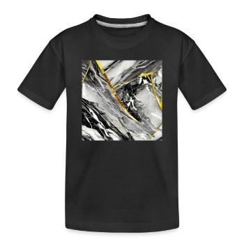 Marmor Schwarz Gold Naturstein - Kinder Premium Bio T-Shirt - Schwarz - Vorne