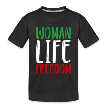 Femme Vie Liberté Femmes Femmes Droits des femmes Iran - T-shirt bio Premium Enfant - noir - Devant