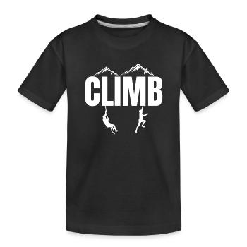 Klettern, Berg, Klettern, Klettern - Kinder Premium Bio T-Shirt - Schwarz - Vorne