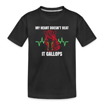 Hengst Pferde Statement Galopp Islandpferde - Kinder Premium Bio T-Shirt - Schwarz - Vorne