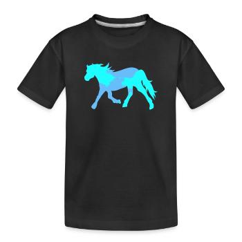 Cool Pferde Pferdenarr Islandpferde Pferdeliebe - Kinder Premium Bio T-Shirt - Schwarz - Vorne
