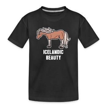 Chevaux islandais Cool Horse Statement Fan de chevaux - T-shirt bio Premium Enfant - noir - Devant