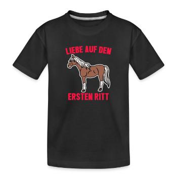Cool Pferde Reiten Statement Islandpferde Ross - Kinder Premium Bio T-Shirt - Schwarz - Vorne