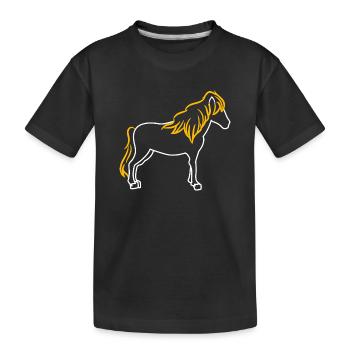 Pferde Isländer Hengst Araber Islandpferde - Kinder Premium Bio T-Shirt - Schwarz - Vorne