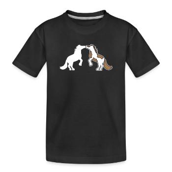 Cool Chevaux Amour Chevaux Islandais Galop - T-shirt bio Premium Enfant - noir - Devant