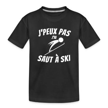 ski, ski sport, saut à ski - T-shirt bio Premium Enfant - noir - Devant