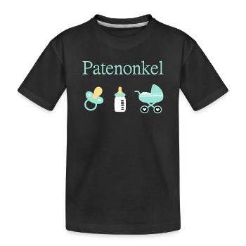 Patenonkel Geburt Junge Taufe - Kinder Premium Bio T-Shirt - Schwarz - Vorne