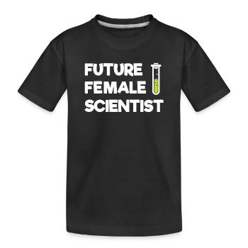 Future Female Scientist - Kids' Premium Organic T-Shirt - black - Front