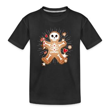 Gingerbread Man Sugar Skull Decor pour Noël - T-shirt bio Premium Enfant - noir - Devant