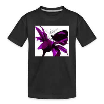 Magische Lilie in Violett - Kinder Premium Bio T-Shirt - Schwarz - Vorne