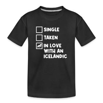 Galopp Islandpferde Pferdeliebe Statement Pferde - Kinder Premium Bio T-Shirt - Schwarz - Vorne