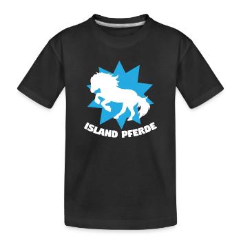 Islandpferde Tölt Galopp Trab Pferde Spruch Pferde - Kinder Premium Bio T-Shirt - Schwarz - Vorne