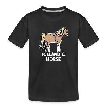 Horse Love Horses Horse Fan Chevaux islandais Dicton - T-shirt bio Premium Enfant - noir - Devant