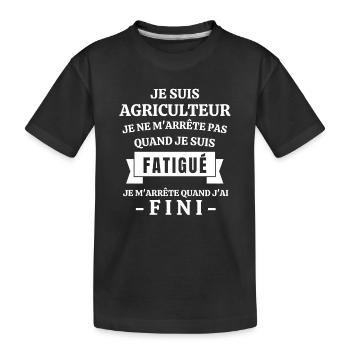 agriculteur, agriculture, je suis agriculteur - T-shirt bio Premium Enfant - noir - Devant