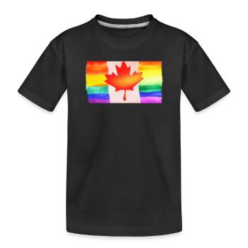 Kanada Flagge LGBTQ - Kinder Premium Bio T-Shirt - Schwarz - Vorne