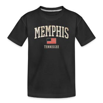 Memphis Tennessee Vintage Flag - Kids' Premium Organic T-Shirt - black - Front