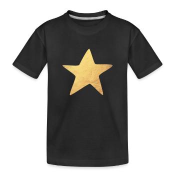 Stern Gold Weihnachten Symbol Luxus Deko exklusiv - Kinder Premium Bio T-Shirt - Schwarz - Vorne