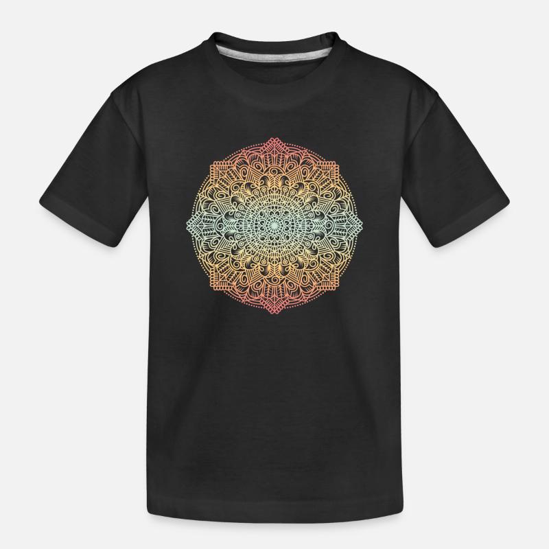 Mandala - Kinder Premium Bio T-Shirt - Schwarz